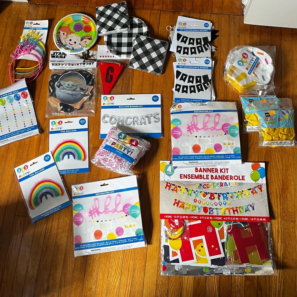 Colorful Party Supplies Set birthday lot new